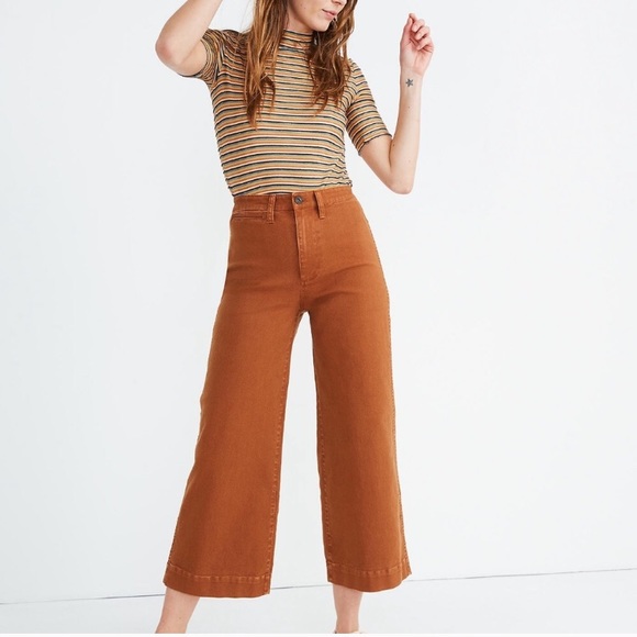 Madewell Pants - Madewell Emmitt Wide-Leg Crop Pants -Warm Coffee